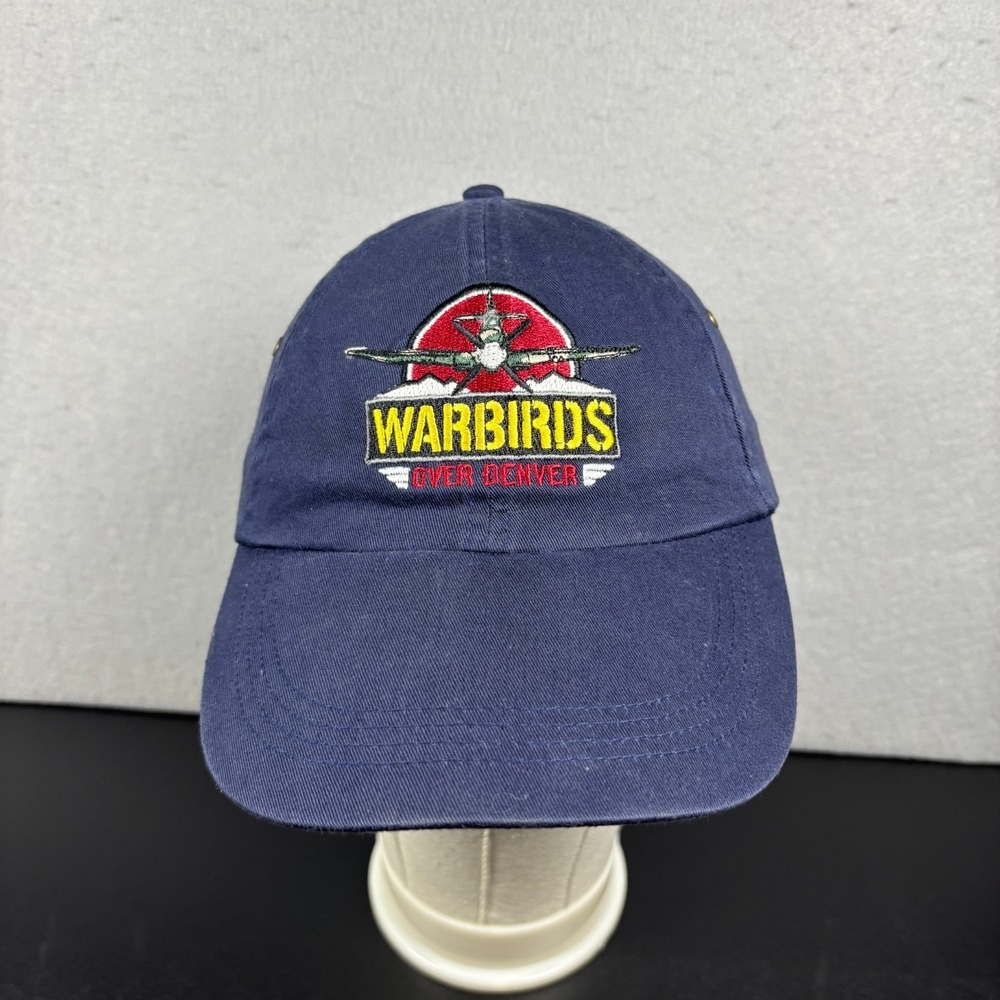 Vintage Warbirds Over Denver Hat Anvil Tag Blue Strapback Baseball Cap Aviation